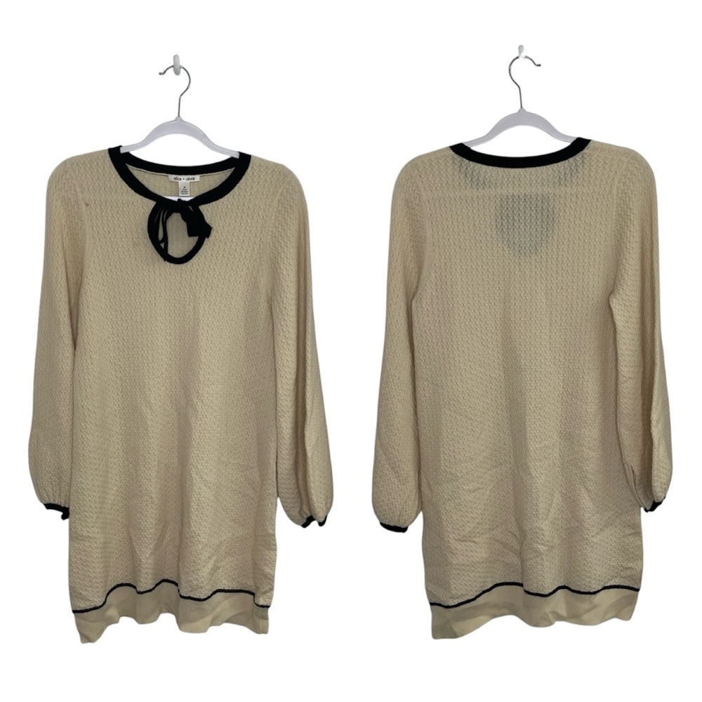 Alice + Olivia Cashmere Wool Blend Cream Sweater Dress